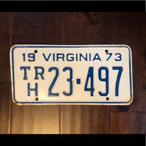 vintage 1973 virginia license plate